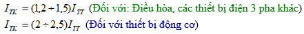 Cách chọn aptomat 3 pha theo công suất