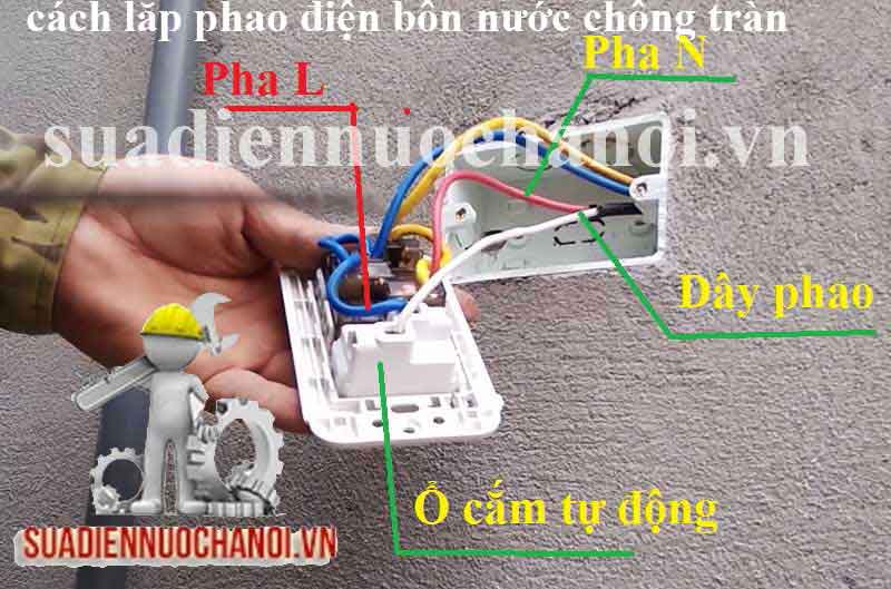 Cách lắp van phao điện bòn nước , đấu dây điện ổ cắm máy bơm