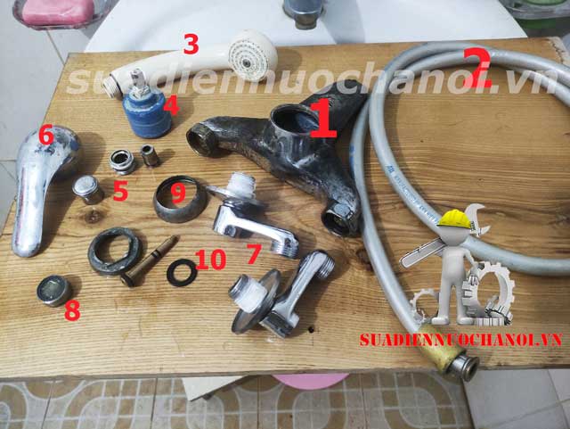 Các bộ phận cấu tạo sen tắm
