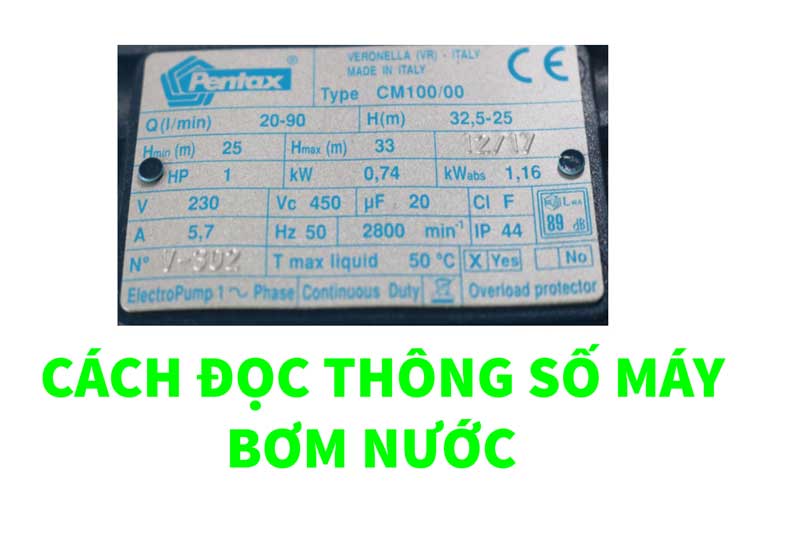 Cách đọc thông số lưu lượng máy bơm nước