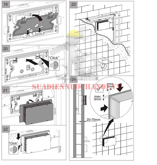 Lắp đặt giá đỡ bồn cầu treo âm tường