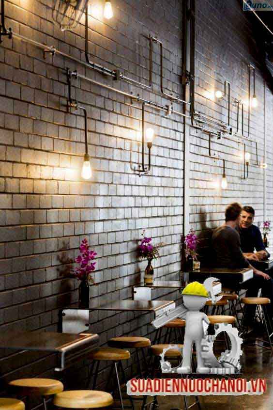 lắp đường dây điện nổi trong quán cafe đẹp