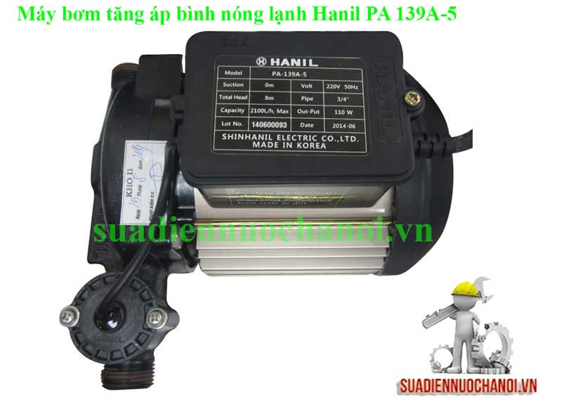 Máy bơm nước tăng áp bình nóng lạnh hanil-PA-139A-1