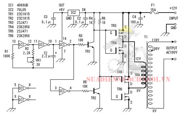 sơ đồ khối mạch điện dc-ac inverter