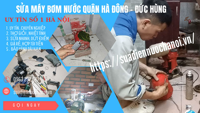 sửa máy bơm đức hùng tại hà đông