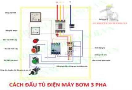 Cách đấu tủ điện máy bơm 3 pha